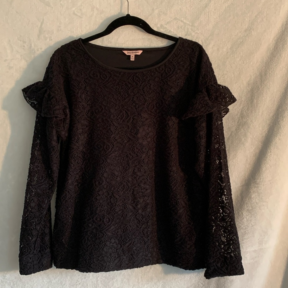 Juicy Couture 100% polyester lace shirt size Medium
